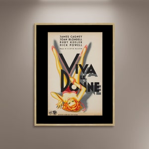 Locandina del film Footlight Parade del 1933, stampa su tela incorniciata, poster di Lita Cortez, poster del film, poster pubblicitario, poster da parete, tela regalo