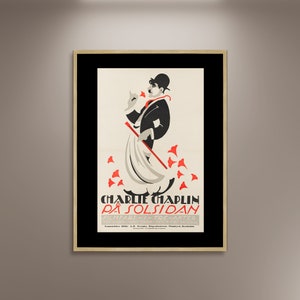 Charlie Chaplin, Sunnyside Eric Rohman Kunstwerk Movie Design Poster Print gerahmte Leinwand, Filmplakat, Werbeplakat, Wandkunst, Geschenk