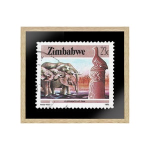 Arte de sellos africanos antiguos, sellos de Zimbabue, elefantes, foto de regalo, arte de pared con imágenes impresas, impresiones de carteles de viaje