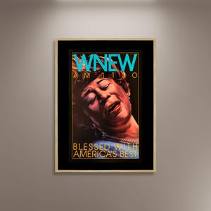 Ella Fitzgerald Posterdruck, gerahmt auf Leinwand, Blessed with America's Best, Jazz Poster, Werbeplakat, Geschenk Leinwand Wandkunst