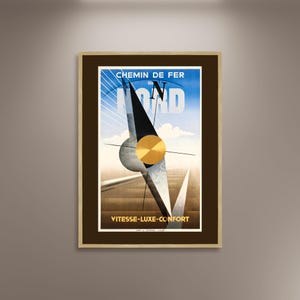 Póster de viaje Chemin De Fer Du Nord, lienzo enmarcado, póster de viaje vintage francés, póster de turismo publicitario, decoración de pared