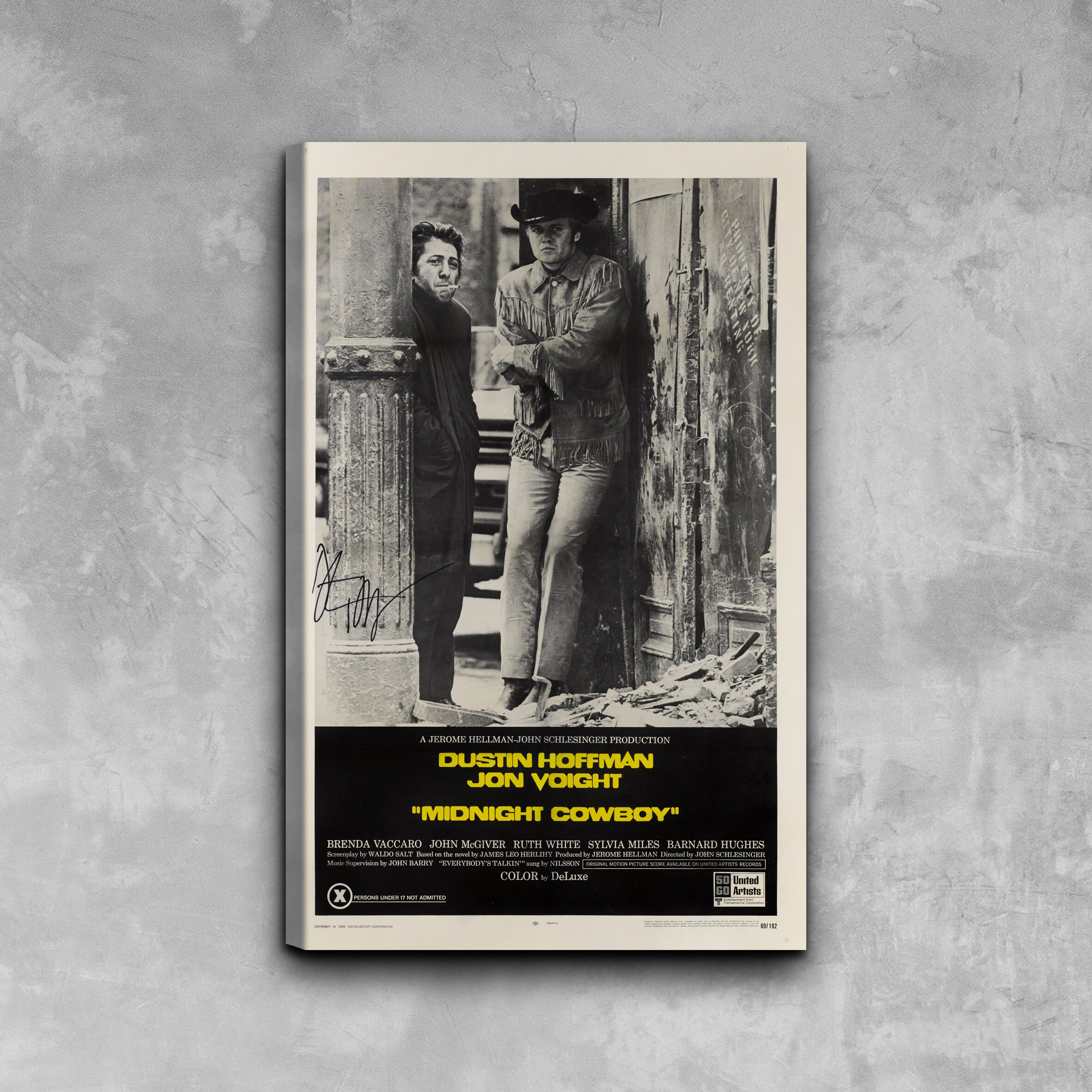 真夜中のカウボーイ 1969年映画ポスター：額装キャンバスプリント