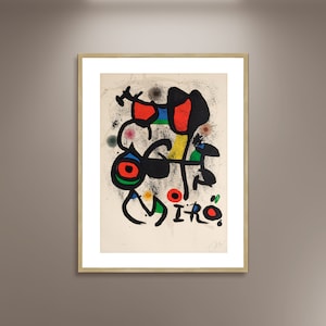 Joan Miró 'Bronzes' Ausstellungsplakat, Druck Gerahmte Leinwand, Joan Miro Kunstdruck, Vintage Plakat, Werbedruck, Geschenk Leinwand