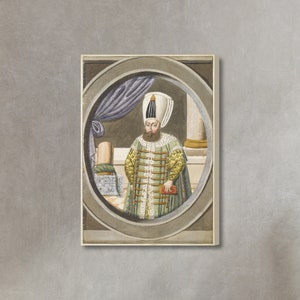 A depiction of Sultan Mustafa I. Photo Print Canvas, The Sultans Of Ottoman Empire, Portrait Canvas, Historical Painting, Wall art decor
