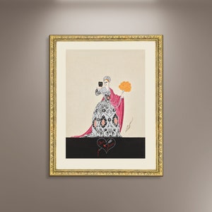 Erte Costume Design Framed Canvas Print: 1920s Art Deco Style