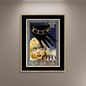 Cleo From 5 to 7 Movie Poster Print gerahmte Leinwand, Italienisches Poster, Kinoplakat, Filmposter, Vintage Posters, Werbedruck, Geschenk