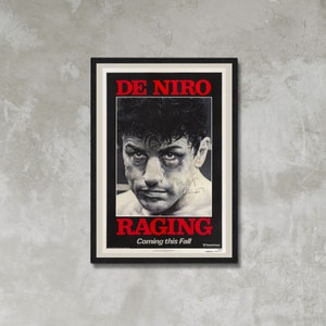 Raging Bull Advent Filmplakat Leinwanddruck gerahmt, Robert De Niro, Movie Poster, Filmplakat, Werbeplakat, Vintage Plakat