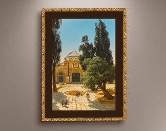 Al-Aqsa Mosque, Jerusalem Canvas Poster: Vintage Religious Wall Art