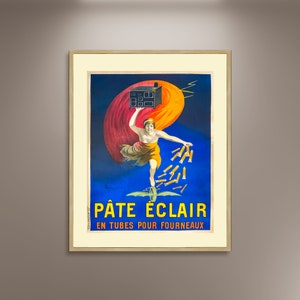 Pate Eclair Vintage Filmplakat Druck gerahmte Leinwand, Filmplakat, Französisches Filmplakat, Werbeplakat, Wandkunst, Geschenkleinwandplakat