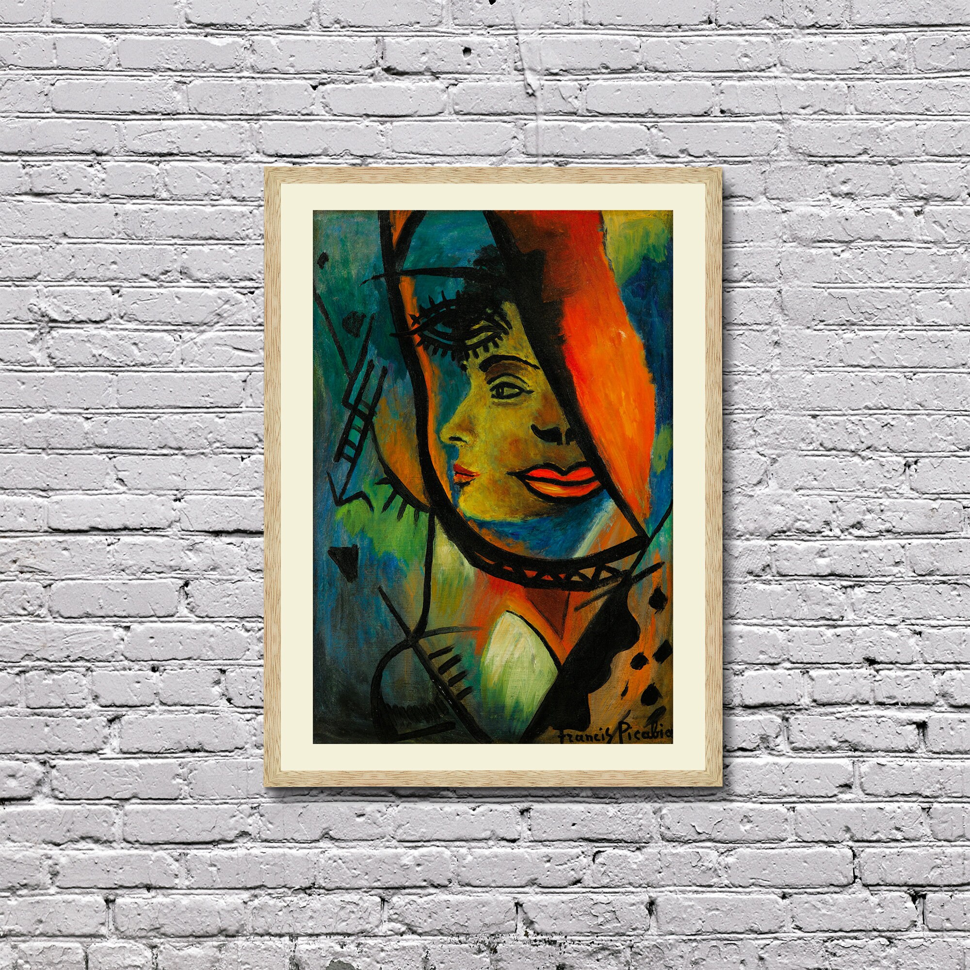 フランシス・ピカビアの肖像：ヴィンテージモダニズムの額入り