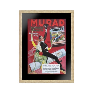 Murad The Turkish Cigarettes Vintage Poster, Wall Art, Abstract Wall Art, Modern Wall Art, Poster Paper or Canvas Print, Wall Decor