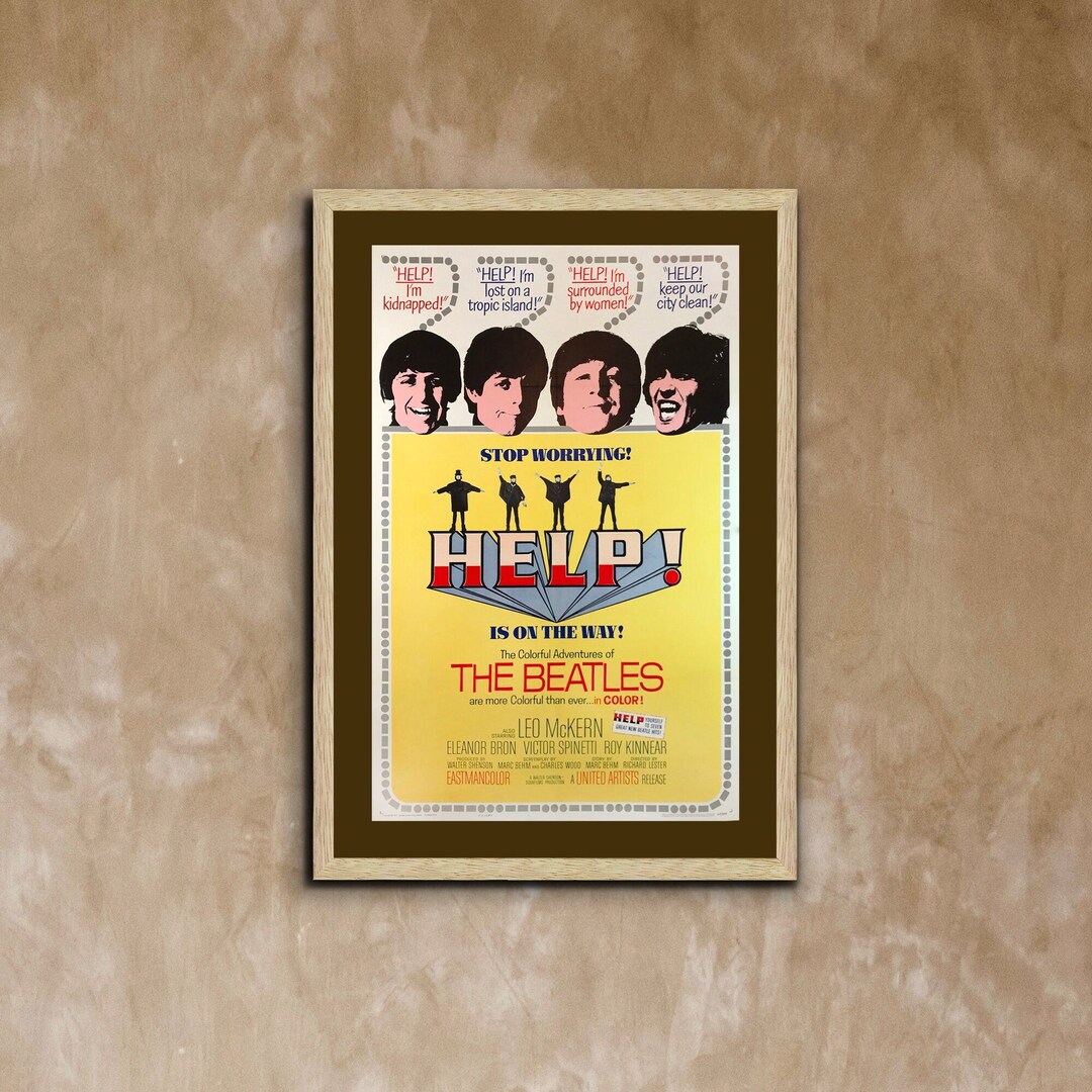 ザ・ビートルズ『ヘルプ！』1965年映画ポスター - 額装キャンバス