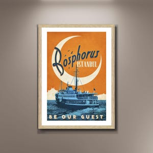 Stampa su tela con poster di viaggio del Ponte sul Bosforo di Istanbul, stampa di viaggio di Istanbul, poster di viaggio in Turchia, poster di Istanbul, arte murale di Istanbul