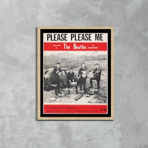 Poster fotografico vintage della band rock dei Beatles, stampa su tela con cornice, poster Please please me, poster vintage, poster pubblicitario, poster in metallo