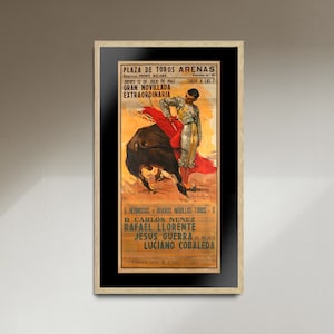 Poster vintage con stampa artistica di Plaza De Toros Arenas, corrida spagnola, litografia, matador, torero, arazzi, decorazioni per la casa, regalo