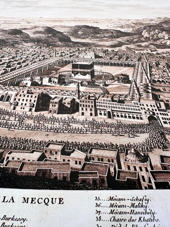 Mecca Kaaba Old Photo Print: Saudi Arabia Historical Canvas Wall