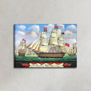 Póster de pintura de barco vintage, impresión en lienzo, Gran Bretaña, Duc De Wellington, póster vintage, lienzo de pintura al óleo, arte de pared en lienzo, decoración del hogar