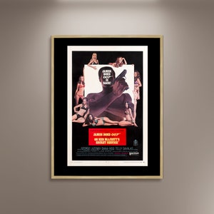 James Bond 007, On Her Majesty&#39;s Secret Service Movie Poster Print Framed Canvas, Film Poster, Vintage Posters, Cinema Poster, Gift Canvas