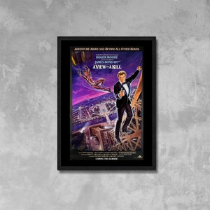 A View To A Kill Filmplakat gerahmt Leinwanddruck, Popkultur Grafik, James Bond, Vintage Plakat, Filmplakat, Werbeplakat
