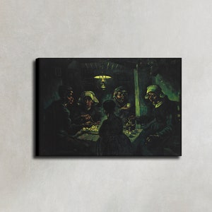 The Potato Eaters Painting by Vincent Van Gogh Poster Print Canvas, Van Gogh Museum, Vintage Poster, Canvas Wall Art, home decor