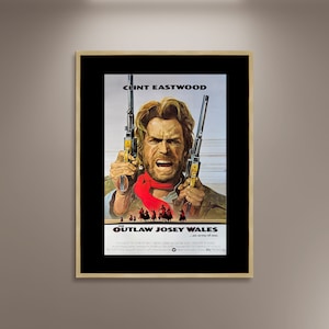 The Outlaw Josey Wales Film Poster Stampa Tela Incorniciata, Clint Eastwood, Poster del Film, Poster Pubblicitario, Poster di Viaggio, Poster da Parete