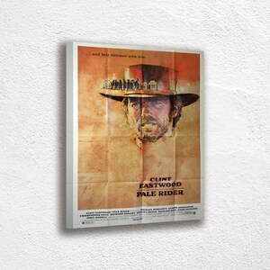 Póster publicitario de Pale Rider (1985), impresión en lienzo, sombrero de Pale Rider de Clint Eastwood, arte moderno, arte abstracto, decoración de pared en lienzo
