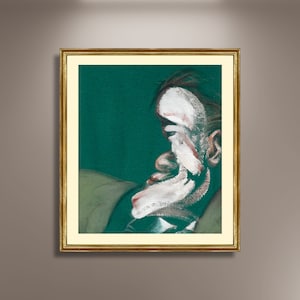 Póster vintage con autorretrato de Francis Bacon, impresión en lienzo enmarcado, póster vintage, póster publicitario, pinturas artísticas, arte mural