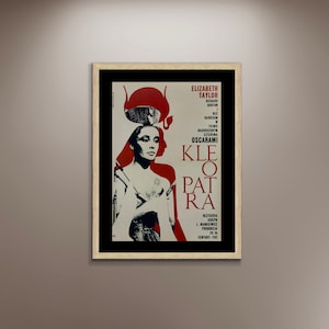 Cleopatra Movie Vintage Poster Framed Canvas, Polish Poster, Hollywood Photo,  Eryk Lipinski, Film Poster, Vintage Poster, Elizabeth Taylor