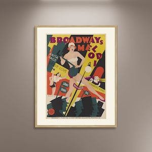 The Broadway Melody Poster Print gerahmte Leinwand, Filmposter, Werbeposter, Vintage Poster, Wandkunst, Geschenkleinwand, Leinwandkunst