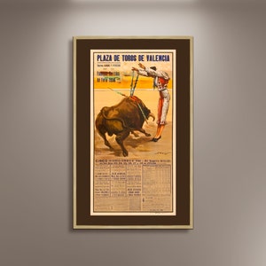 Vintage Plaza de Toros de Valencia Poster: Spanish Bullfight Fine Art Print