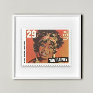 Ma Rainey, Blues-Sänger-Jazz-Musikstempel-Portobild gerahmt schwimmend, Musikplakat, amerikanischer Stempel, amerikanischer berühmter Sänger-Stempel