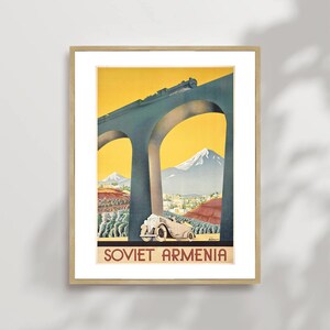 Armenien Vintage Reiseplakat Druck gerahmte Leinwand, Weinlese-Tourismus-Plakat, Werbeplakat Wand-Kunst-Dekor