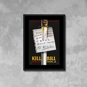 Kill Bill Vol 2 Movie Poster Framed Canvas Print, Vintage Plakat, Filmplakat, Movie Poster, Werbeplakat, Wand Kunst