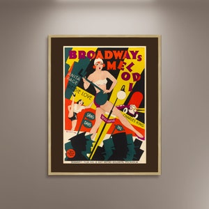 The Broadway Melody Musical Film Poster Druck gerahmte Leinwand, Musik Poster, Jazz Poster, Filmposter, Werbeposter, Geschenk Leinwand