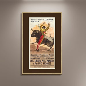 Spanisches Stierkampf Poster, Spanische Stierkampf Poster, Vintage Plakat, Werbeplakat, Wand Kunst, Geschenk Leinwand
