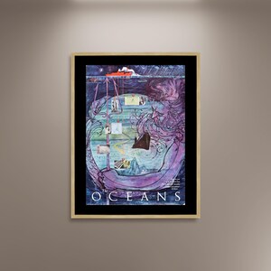 Oceans della National Academy of Science Poster Stampa su tela incorniciata, 1958 Manifesto americano, Manifesto pubblicitario, regalo su tela arte murale