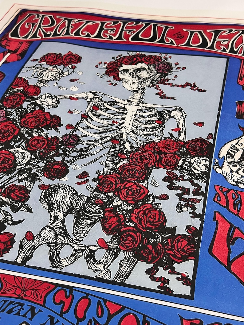 Grateful Dead Poster, Skeleton & Roses, Avalon Ballroom Concert, Framed ...