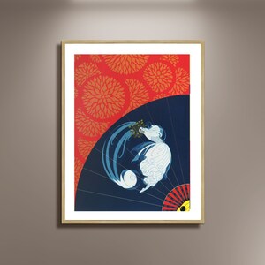 Erté artwork Floating Lightness Poster Print Framed Canvas, Erte Poster, Art Decor style, Elegant Canvas Wall Art, Deco Design, gift for her