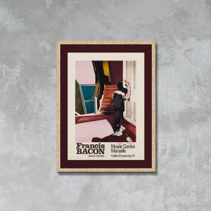 Póster vintage de Francis Bacon, Musée Cantini Marseille, 1976, impresión en lienzo enmarcado, póster vintage, póster publicitario, obra de arte, lienzo enmarcado