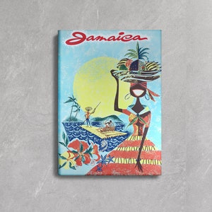 Jamaica Vintage 1960s Travel Poster Print: Tourism Canvas Wall Art