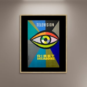 Fernsehwerbeplakat Druck gerahmte Leinwand, Filmwerbeplakat, Ribet Desjardins Plakat, Vintage Plakate, Geschenk Leinwand