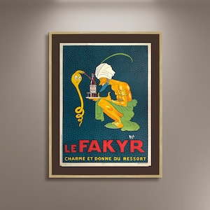 Le Fakyr Vintage Poster Druck gerahmte Leinwand, Alkohol Werbeplakat, Trinkplakat, Bar Wanddekor, französisches Plakat, Geschenk Leinwand