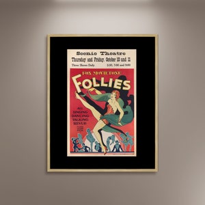 Fox Movietone Follies von 1929 Poster Druck gerahmt Leinwand, Filmplakat, Filmplakat, Werbeplakat, Vintage Poster, Geschenk Leinwand
