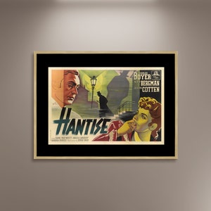 Gaslight, Hantise Movie Poster Print Framed Canvas, French Movie Vintage Poster, Film Poster, Advertising Poster, Cinema Posters Wall Art