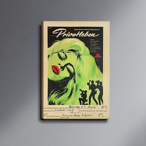 Privatleben (Un asunto muy privado), póster de película alemán, póster de película, Saul Bass, póster publicitario, póster de película en lienzo