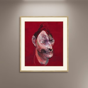Francis Bacon Studie für Portrait von Lucian Freud Vintage Poster gerahmt Leinwanddruck, Vintage Plakat, Werbeplakat, Kunstwerk, Wandkunst