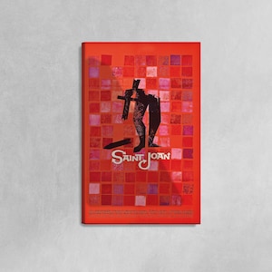 Póster de la película Santa Juana (1957) Impresión en lienzo, póster de película estadounidense original, Saul Bass, póster publicitario, póster de película en lienzo