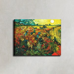 The Red Vineyard Painting by Vincent Van Gogh Poster Print Canvas, Vintage Poster, oil paint canvas, Canvas Wall Art, home decor