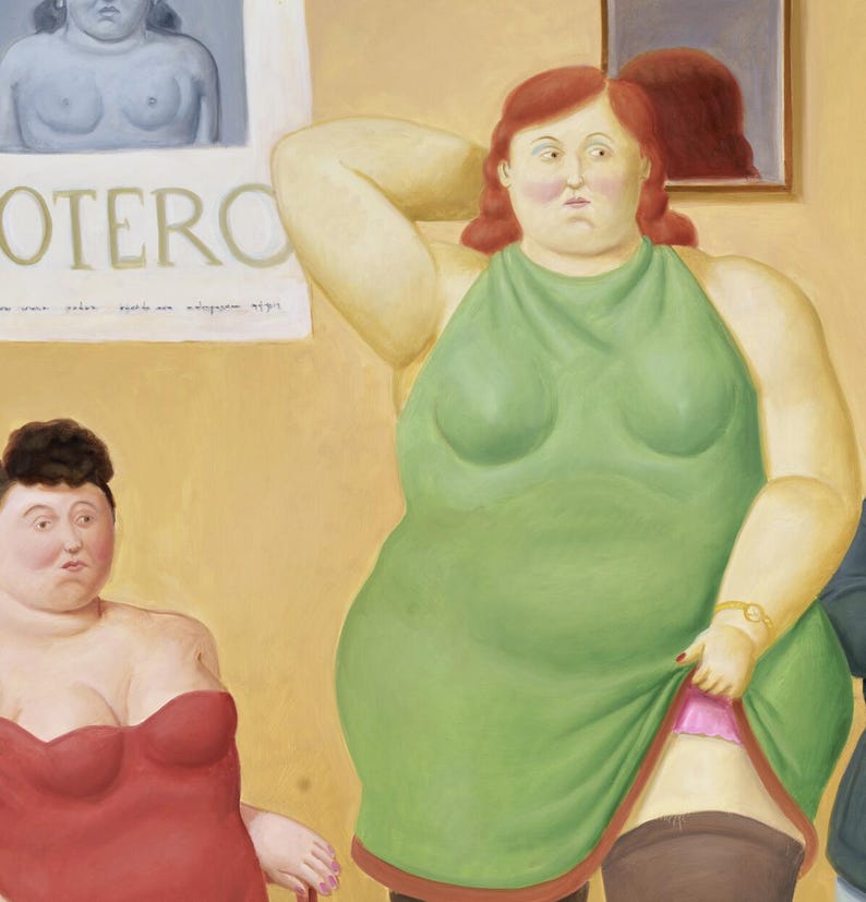 Botero Design Fernando Botero Inspired Art Print, Framed Canvas Wall Decor, Colorful ...