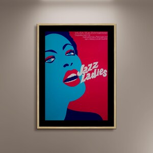 Jazz Ladies Poster Druck gerahmte Leinwand, Gesang Poster, Jazz Poster, Jazz Festival, Werbeplakat, Geschenk Leinwand Wandkunst